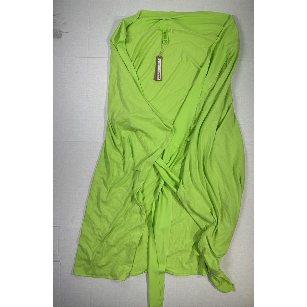 Skims Neon Green Sarong Skirt Cover Up Wrap Tie Sheer Mesh Swim M